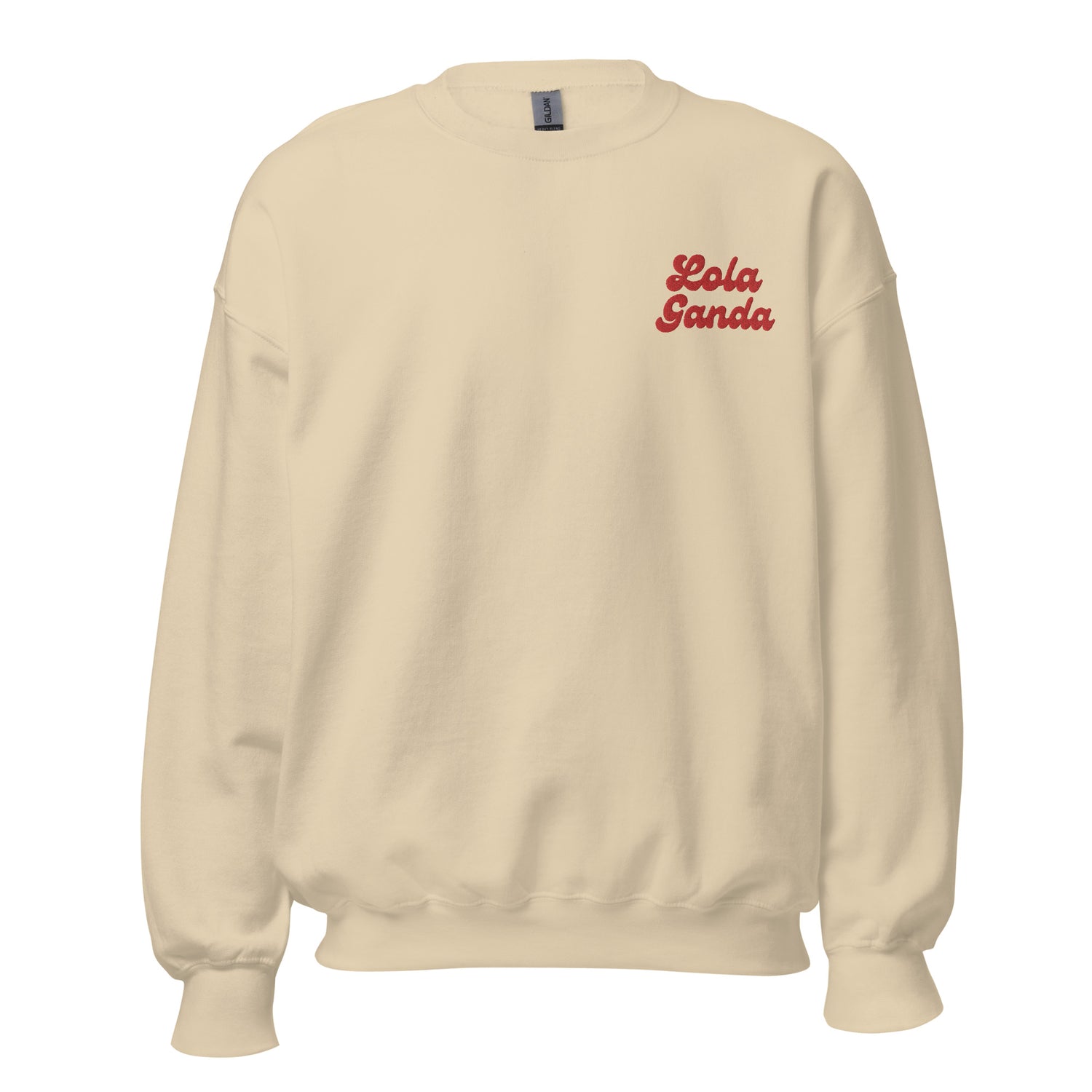 Filipino Sweatshirt Crew Neck Lola Ganda Grandmother Embroidered Mother's Day Gift in color variant Sand