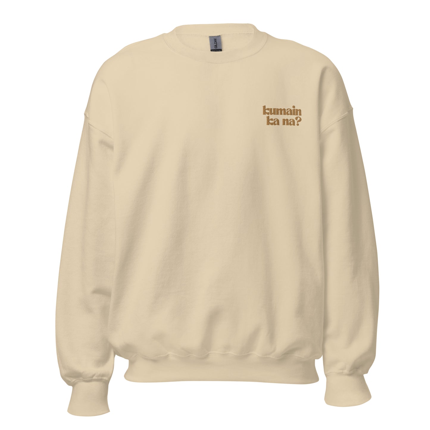 Filipino Sweatshirt Kumain Ka Na? Embroidered Pinoy Crew Neck in Sand