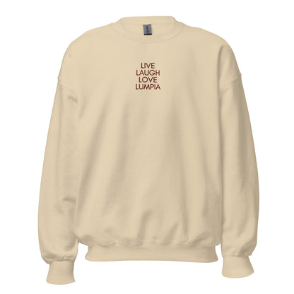 Filipino Sweatshirt Love Lumpia Embroidered Crew Neck in Sand