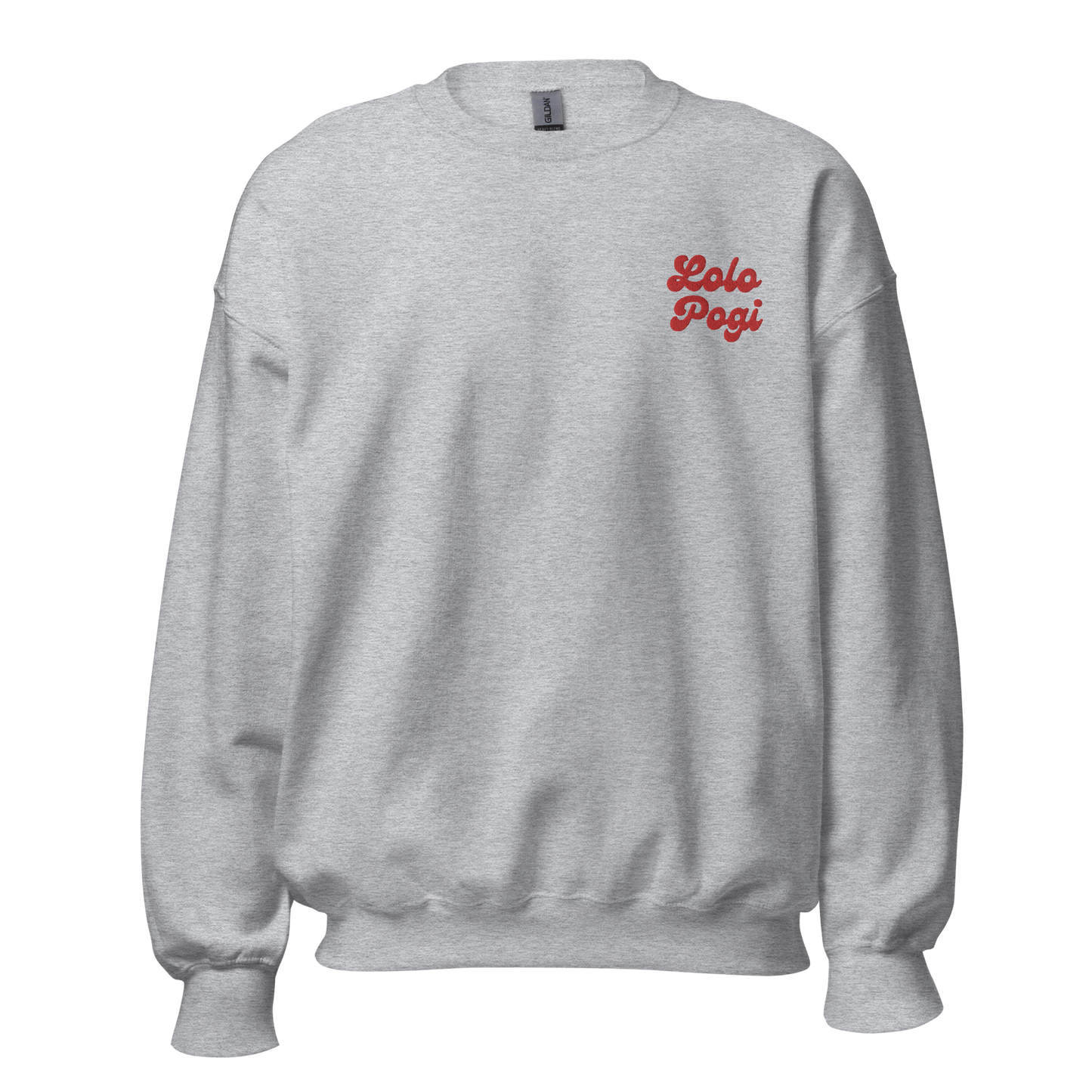 Filipino Sweatshirt Crew Neck Lolo Pogi Grandfather Embroidered Father's Day Gift in color variant Sport Gray