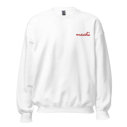 Filipino Sweatshirt Crew Neck Maarte Embroidered Statement Merch color variant White