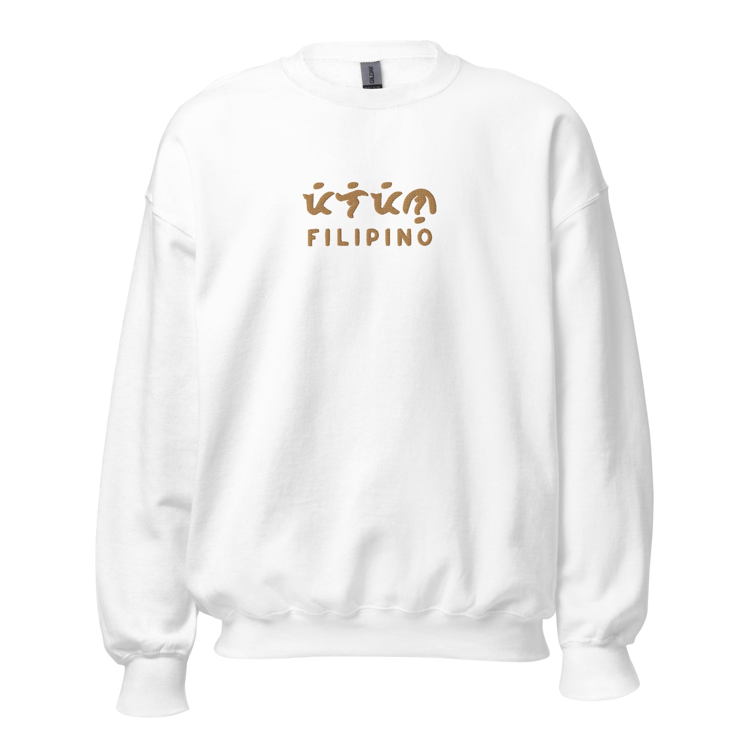 Filipino Sweatshirt Baybayin Art Embroidered Pinoy Crewneck in color variant White