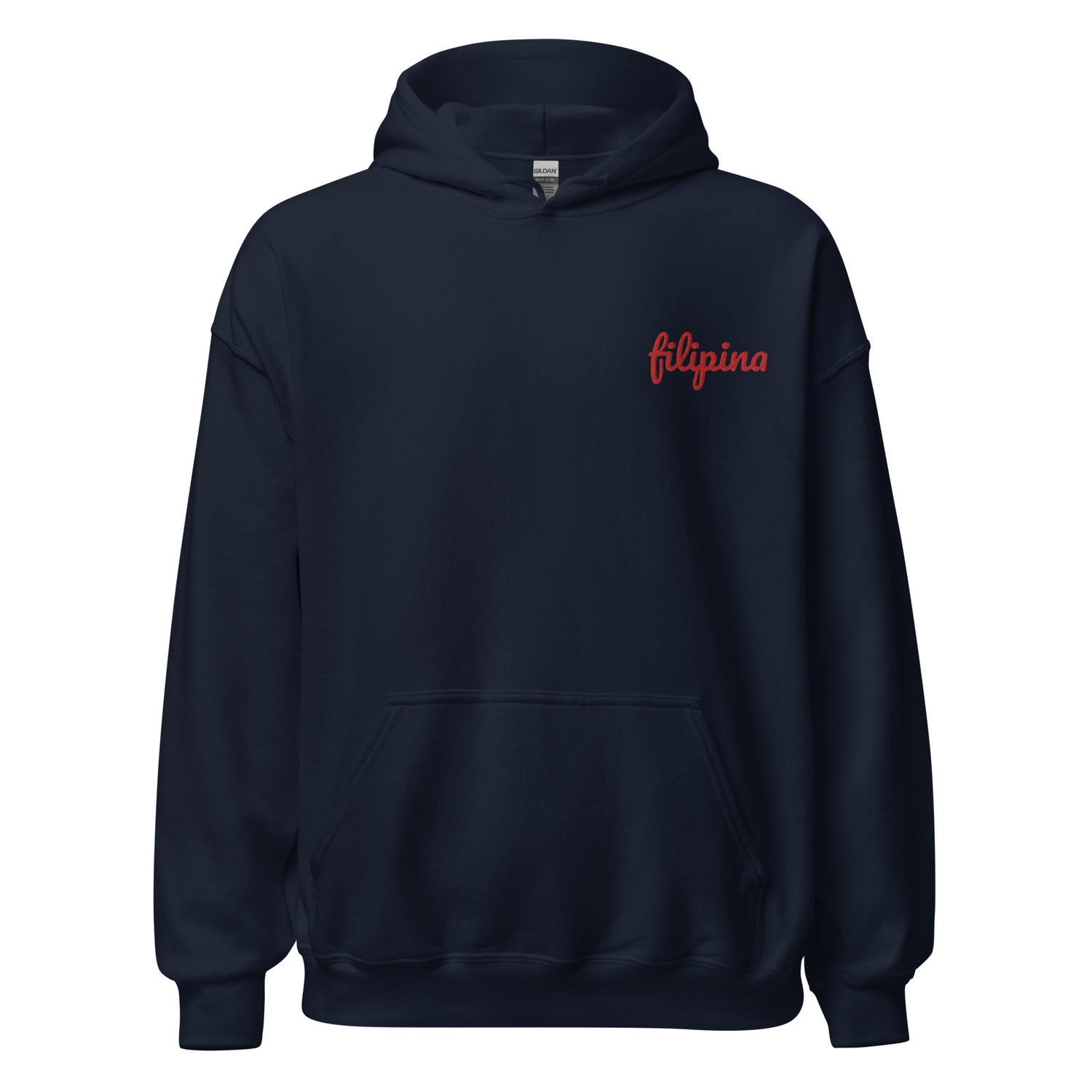Filipino Hoodie Filipina Statement Embroidered Merch in color variant Navy