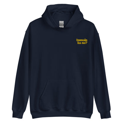 Filipino Hoodie Kumain Ka Na? Funny Embroidered Merch in variant Navy