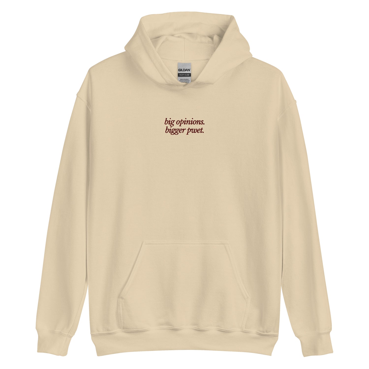 Filipino Hoodie Bigger Pwet Funny Embroidered Merch in Sand
