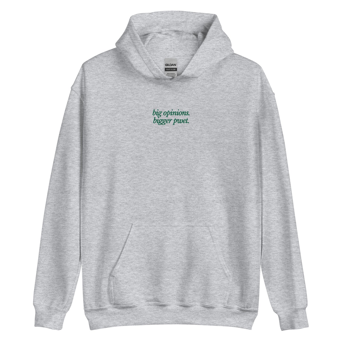 Filipino Hoodie Bigger Pwet Funny Embroidered Merch in Sport Gray