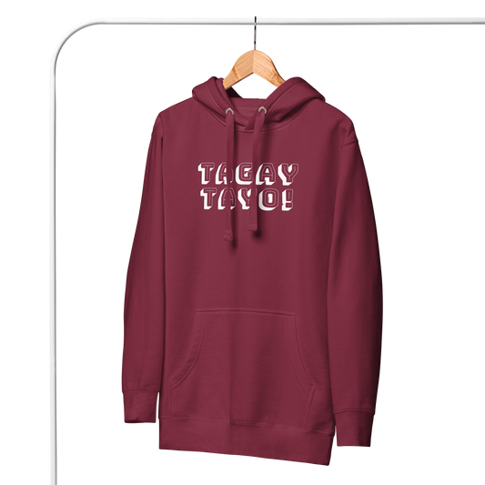 Filipino Hoodie Tagay Tayo! Shots Funny Tagalog Merch in color variant Maroon