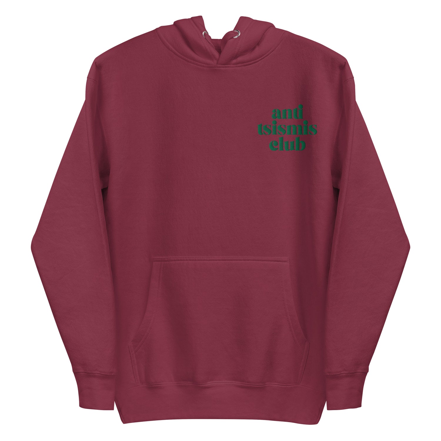 Filipino Hoodie Anti Tsismis Club Funny Embroidered Merch in color variant Maroon
