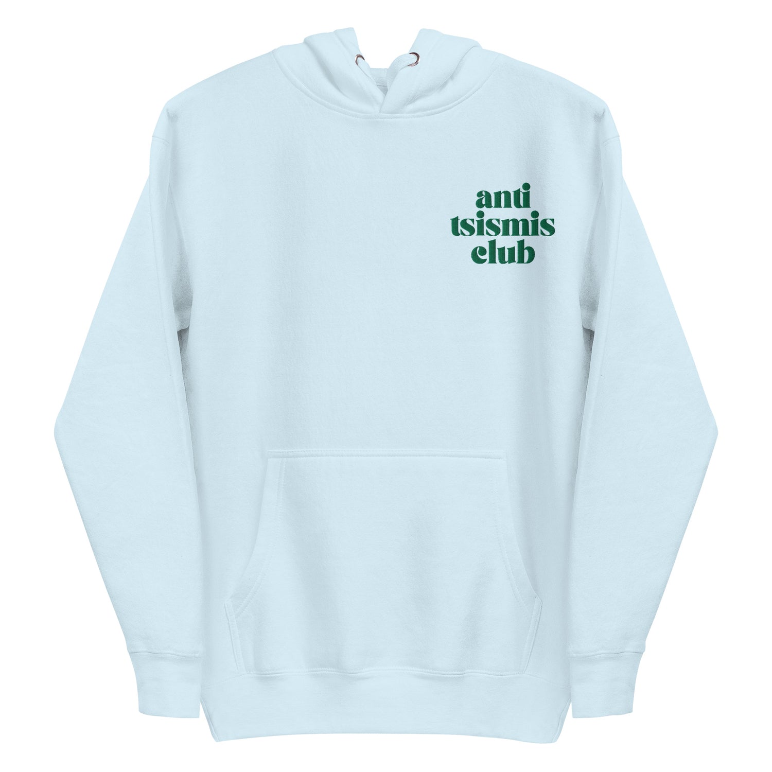 Filipino Hoodie Anti Tsismis Club Funny Embroidered Merch in color variant Sky Blue