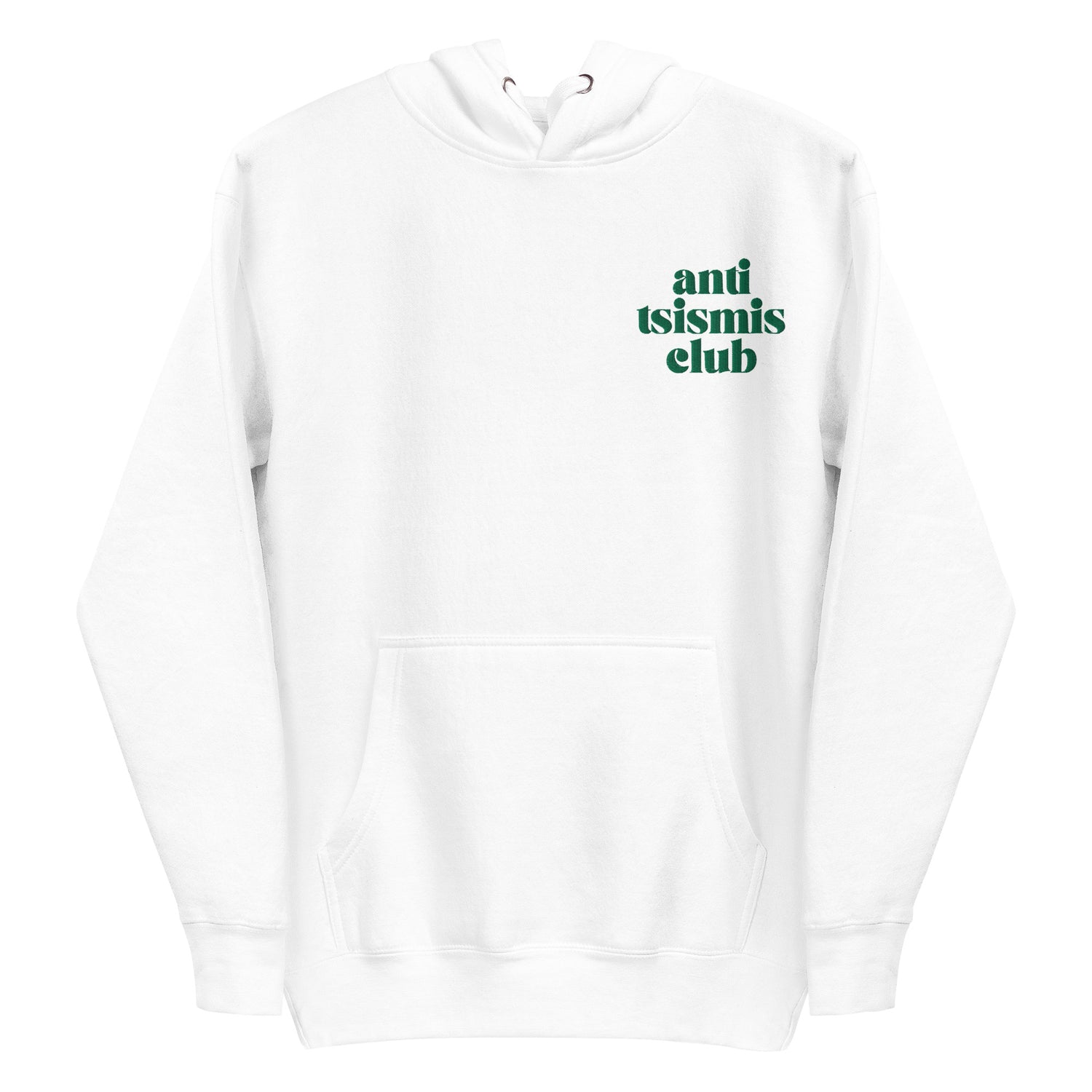 Filipino Hoodie Anti Tsismis Club Funny Embroidered Merch in color variant White