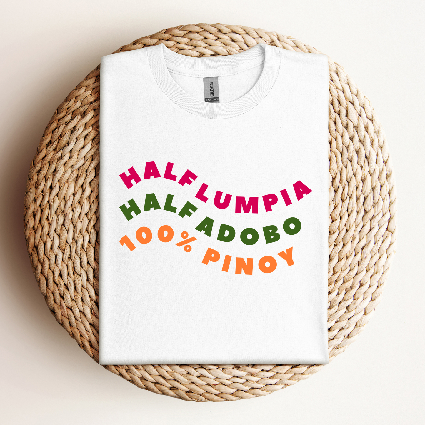 Filipino Shirt Half Lumpia Half Adobo 100% Pinoy Food Funny Merch