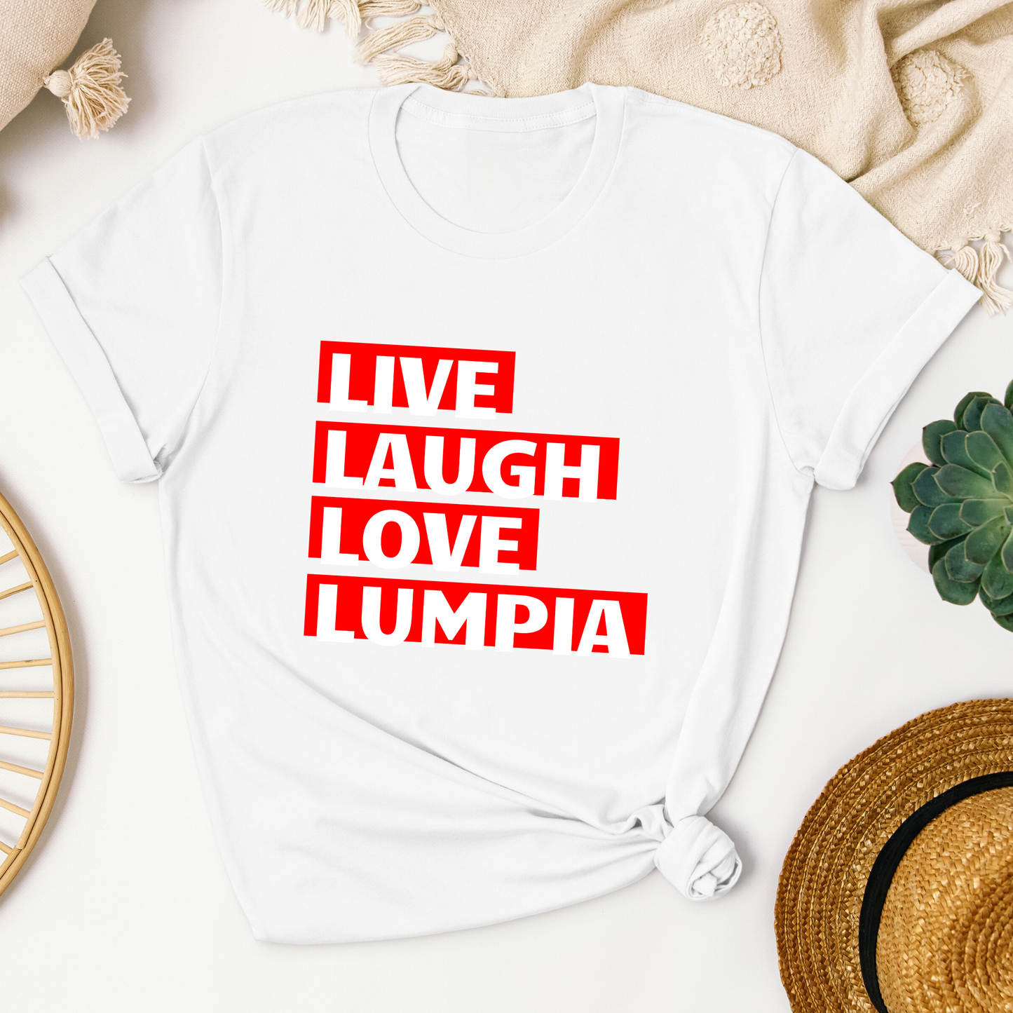 Filipino Shirt Lumpia Live Laugh Love Funny Pinoy Food Merch