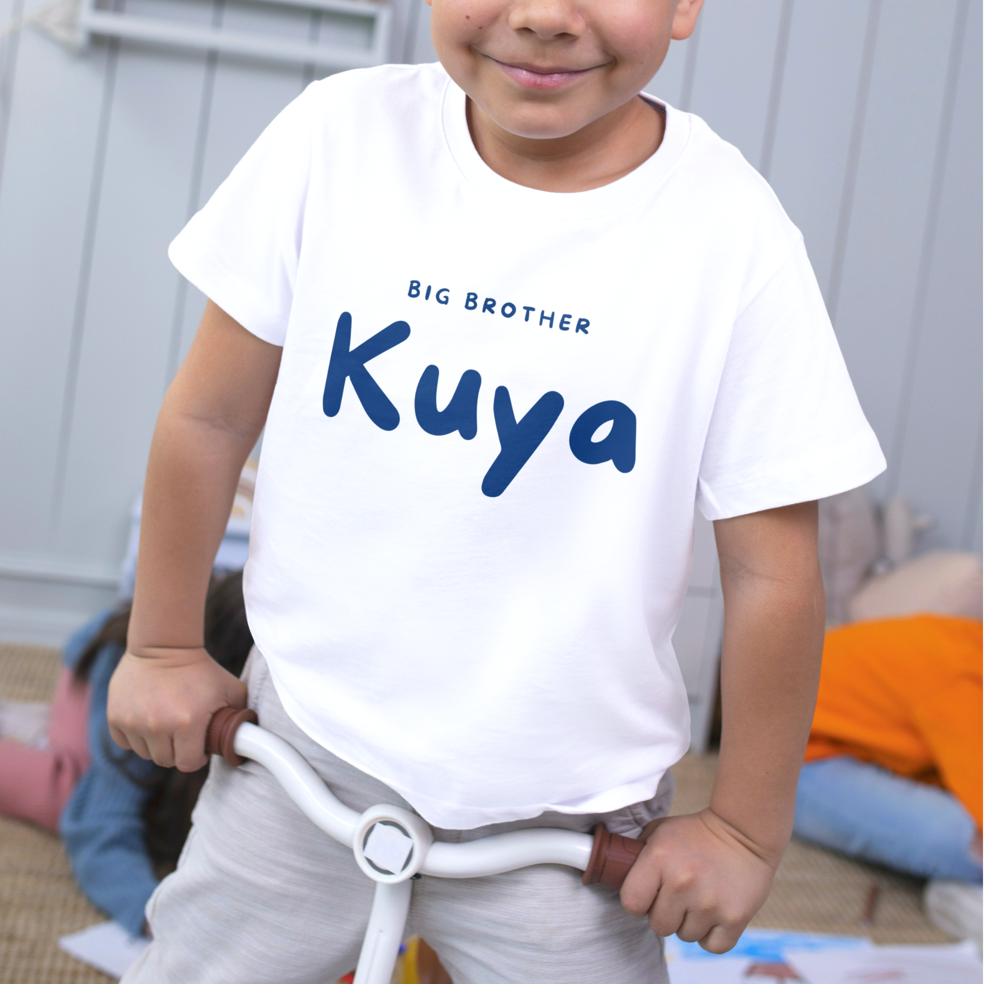 Kid wearing the Filipino Kids/Youth Kuya Ate Bunso Merch in style Kuya Big Brother