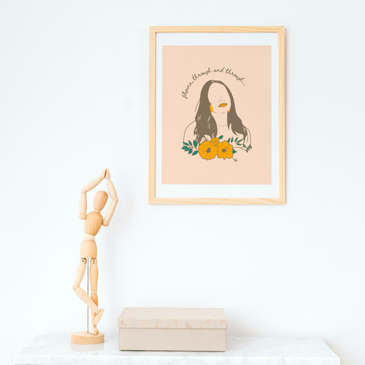Filipina Through And Through Pinay Woman Paper Poster (11inx14in) framed on a wall.