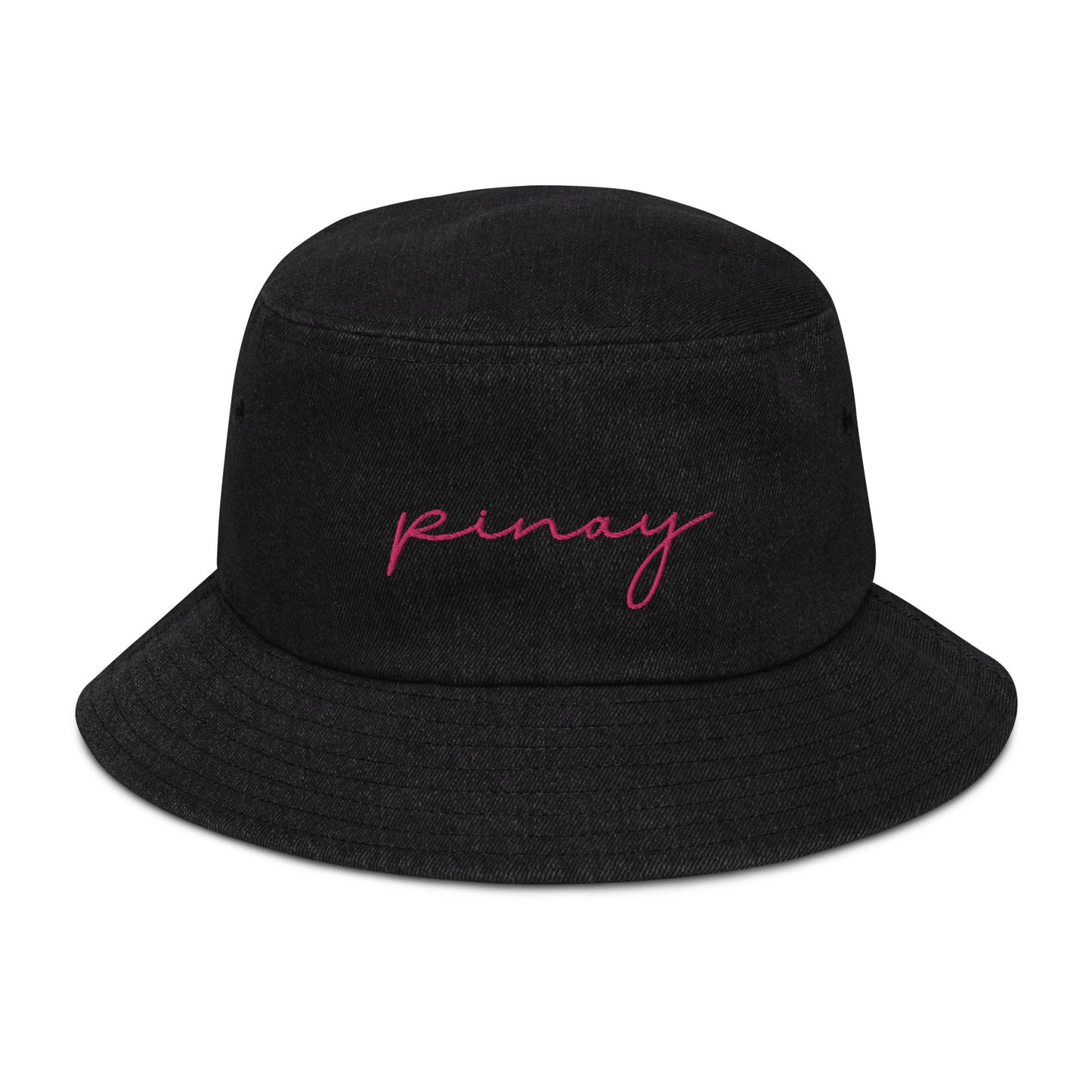 Pinay Filipino Statement Denim Bucket Hat in color Black Denim.