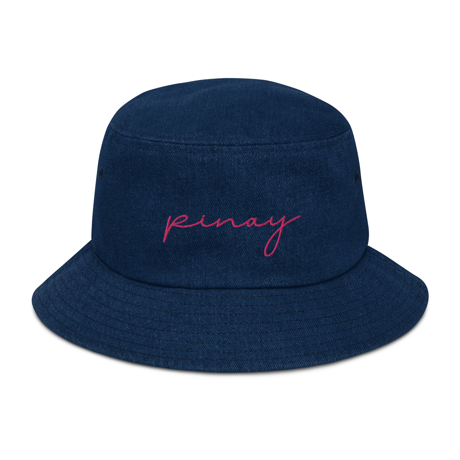 Pinay Filipino Statement Denim Bucket Hat in color Denim.