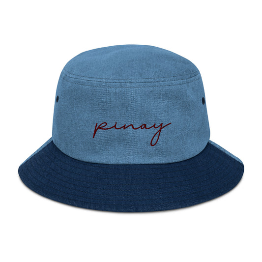 Pinay Filipino Statement Denim Bucket Hat in color Classic Light Denim.