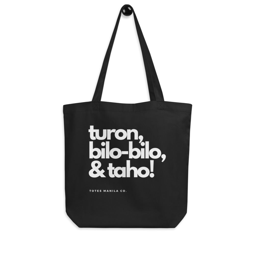  Filipino Food Turon, Bilo-bilo, & Taho! Meryenda Tote Bag in color variant Black