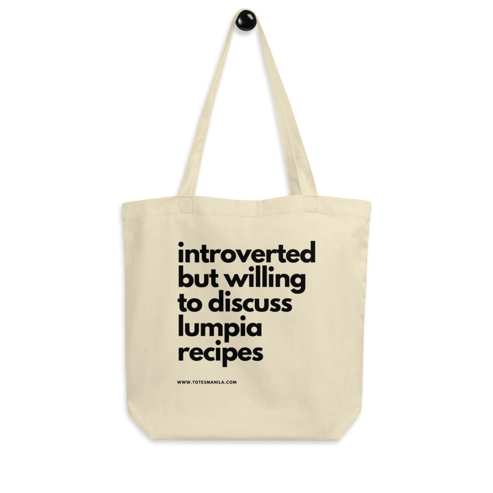 Filipino Introverted But Willing To Discuss Lumpia Recipes Tote Bag in color Oyster