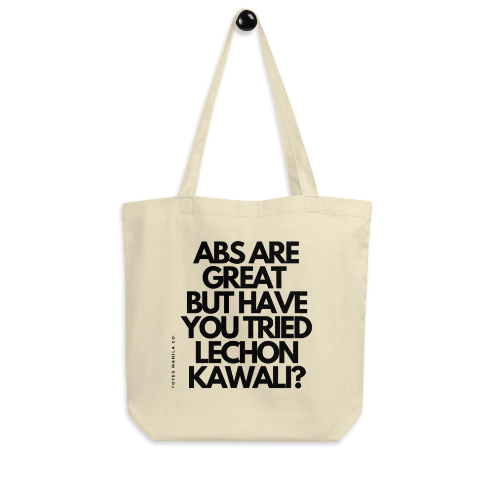 Filipino Food Abs Are Great But Lechon Kawali Funny Tote Bag in variant Oyster
