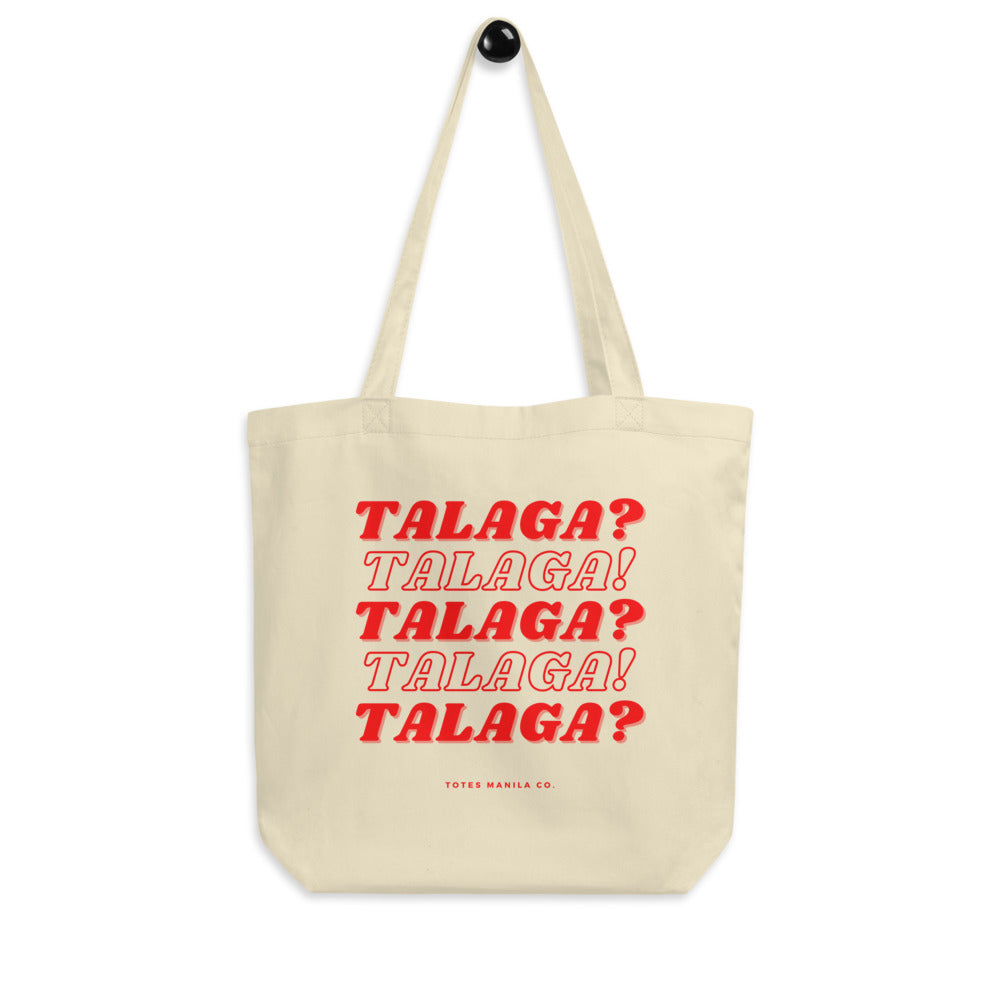 Talaga? Funny Pinoy Statement Eco Tote Bag in color Oyster.