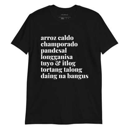 Filipino Shirt Agahan Breakfast Pinoy Food Merch in color variant Black