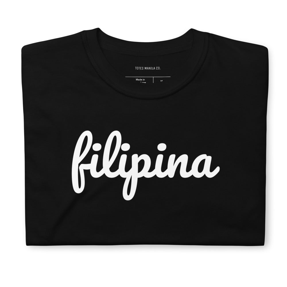 Filipino Shirt Filipina Statement Merch in color variant Black, folded