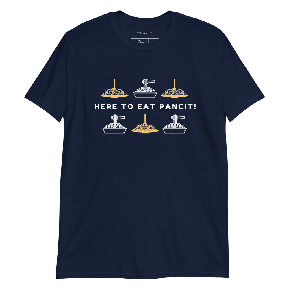 Filipino Shirt Here To Eat Pancit! Pinoy Food Funny Merch in color variant Navy