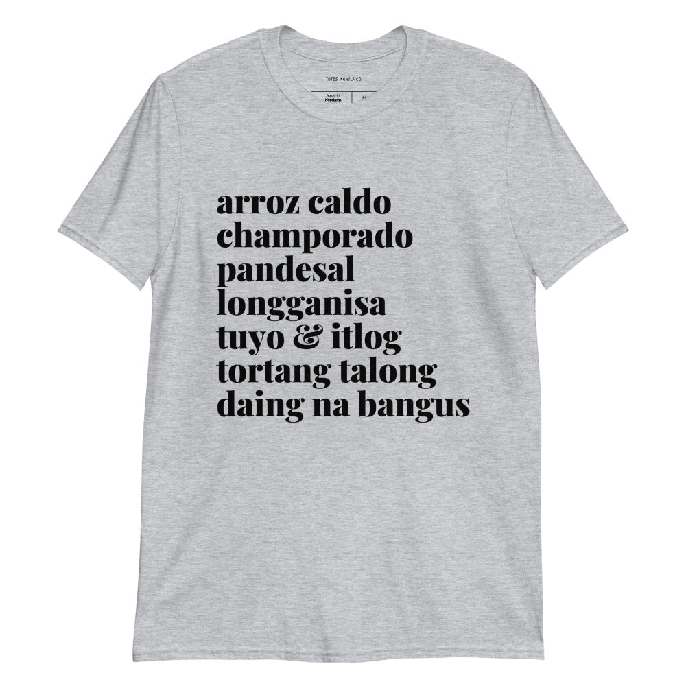 Filipino Shirt Agahan Breakfast Pinoy Food Merch  in color variant Gray