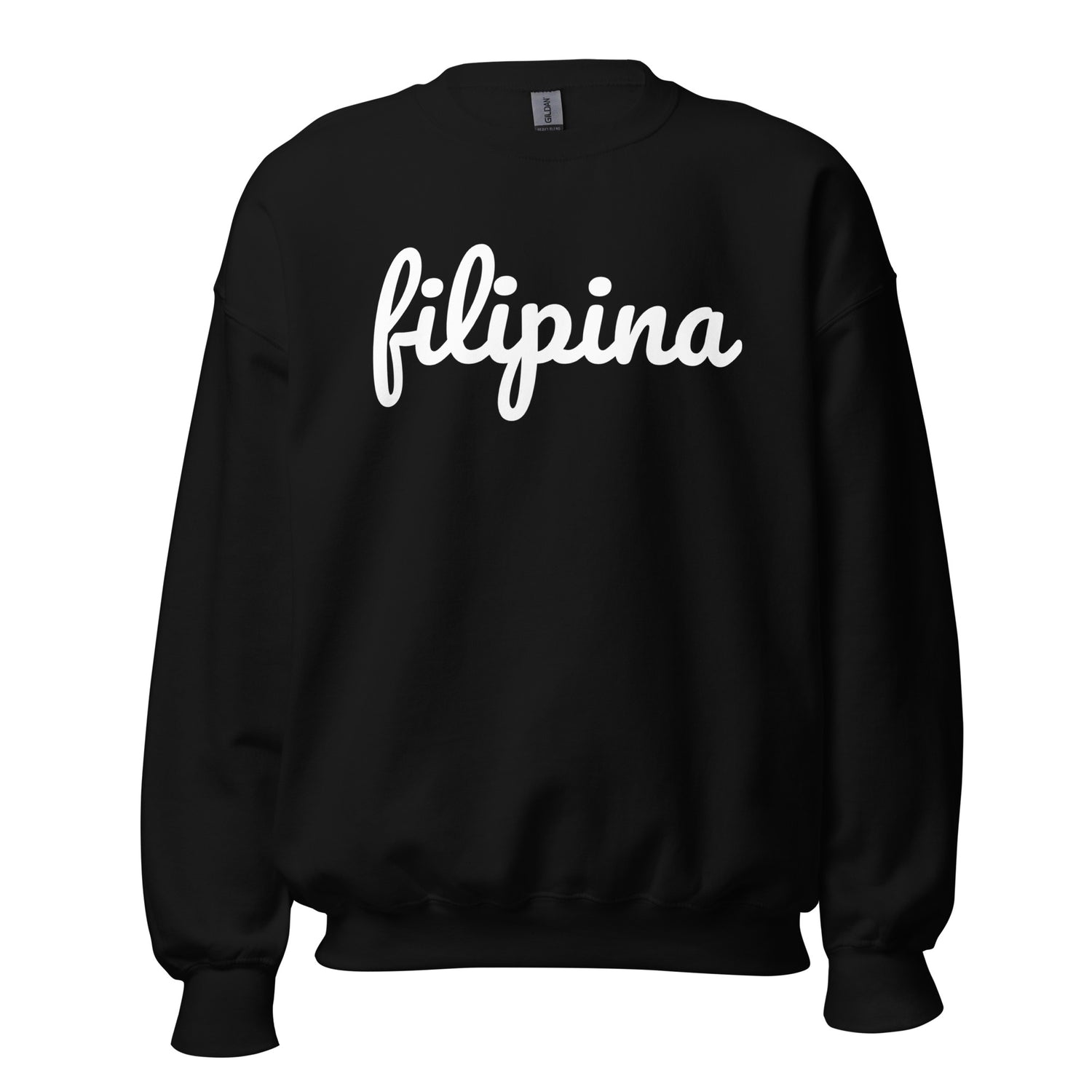 Filipino Sweatshirt Crew Neck Filipina Statement Merch in color variant Black