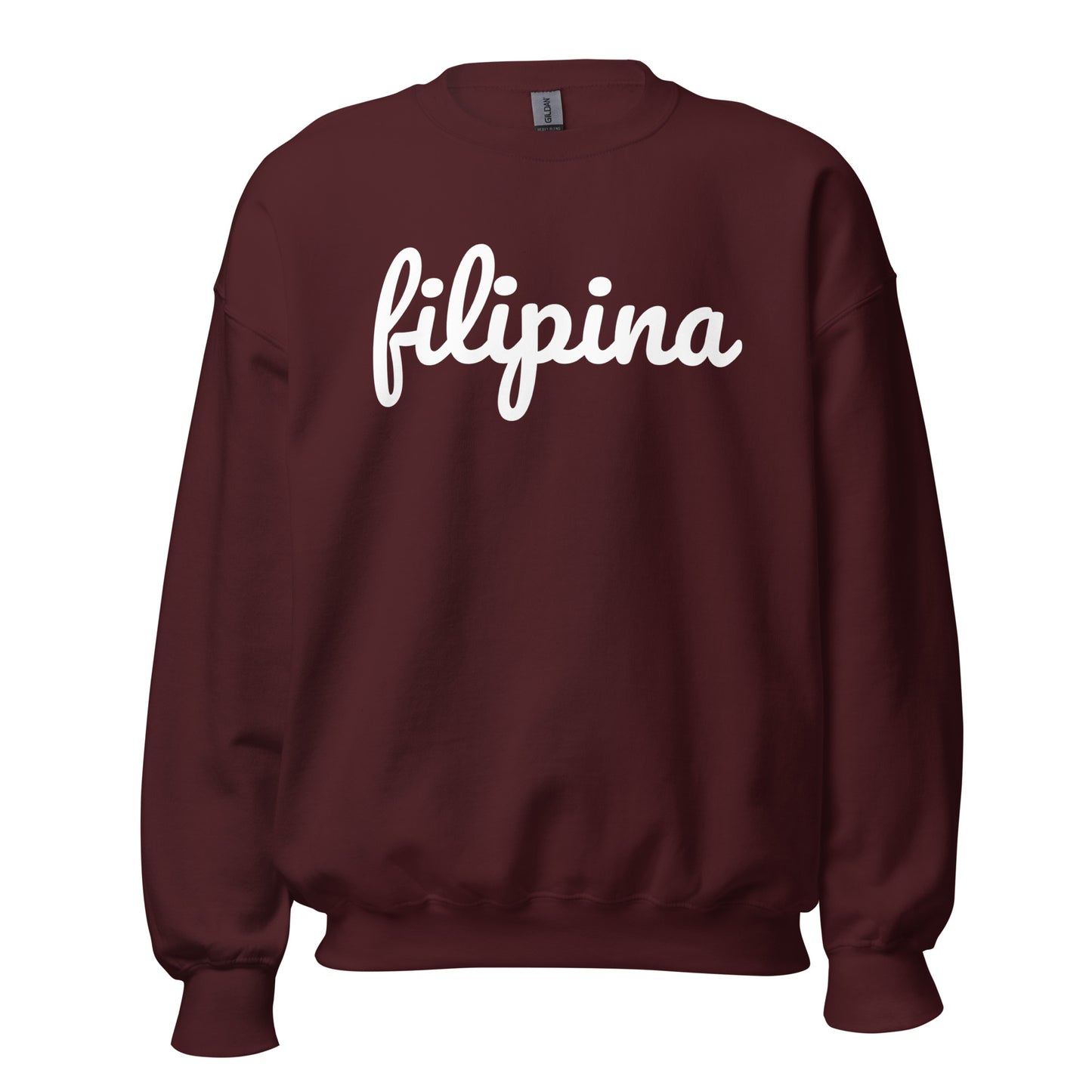 Filipino Sweatshirt Crew Neck Filipina Statement Merch in color variant Maroon