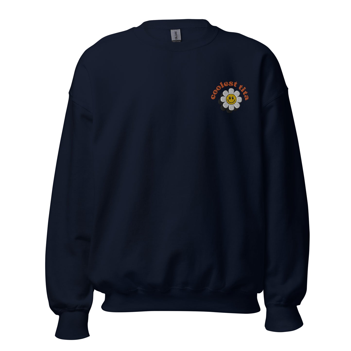 Filipino Sweatshirt Coolest Tita Smiley Embroidered Crew Neck in color variant Navy