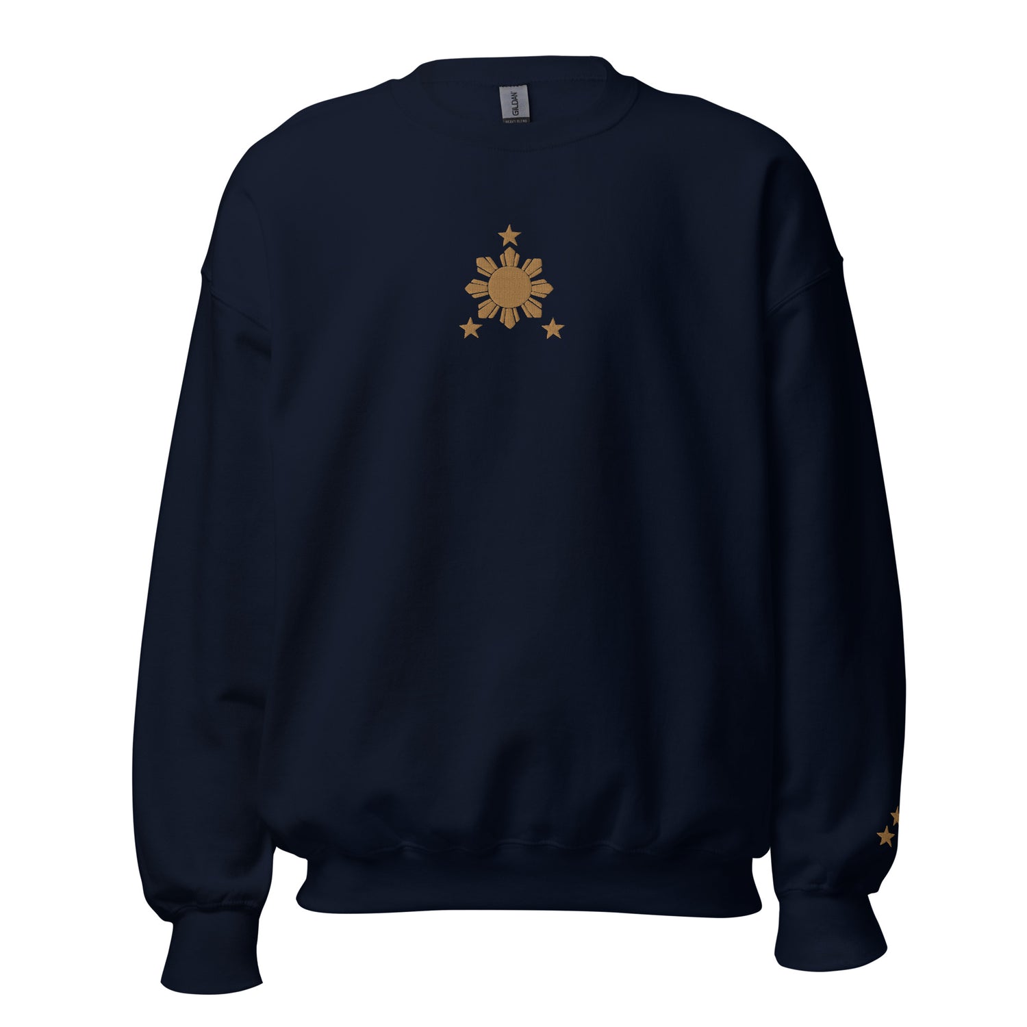 Stars and Sun Filipino Embroidered Crew Neck Sweatshirt in color variant Navy.