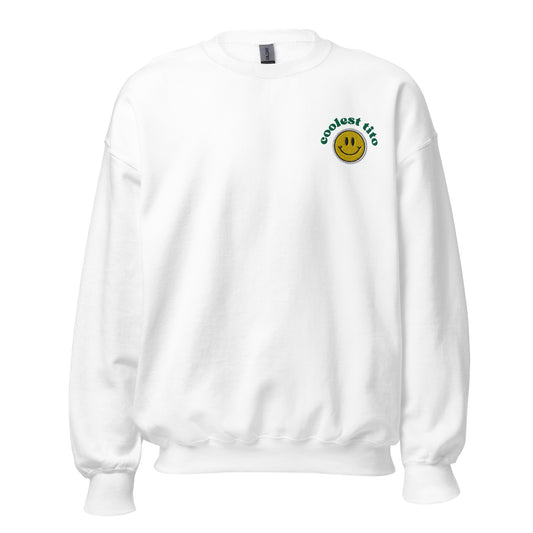 Filipino Sweatshirt Crew Neck Coolest Tito Smiley Merch in color variant White