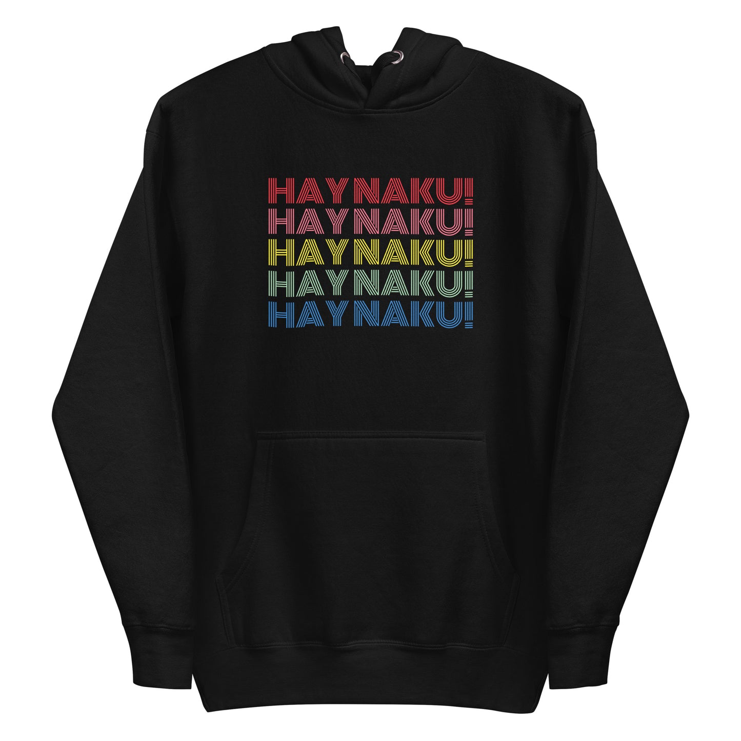 Flat lay view of the Hay Naku! Funny Filipino Hoodie in color variant Black.