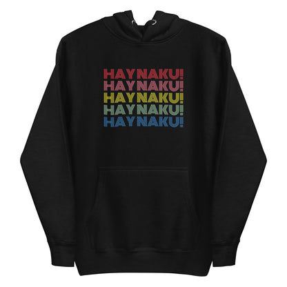 Flat lay view of the Hay Naku! Funny Filipino Hoodie in color variant Black.