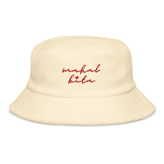 Mahal Kita I Love You Filipino Language Pastel Cloth Cap Bucket Hat in color variant Light Yellow
