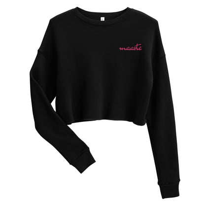 Filipino Crop Sweatshirt Maarte Embroidered Merch in color variant Black