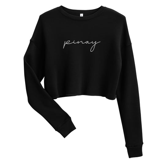 Filipino Crop Sweatshirt Pinay Statement Embroidered Merch in color variant Black