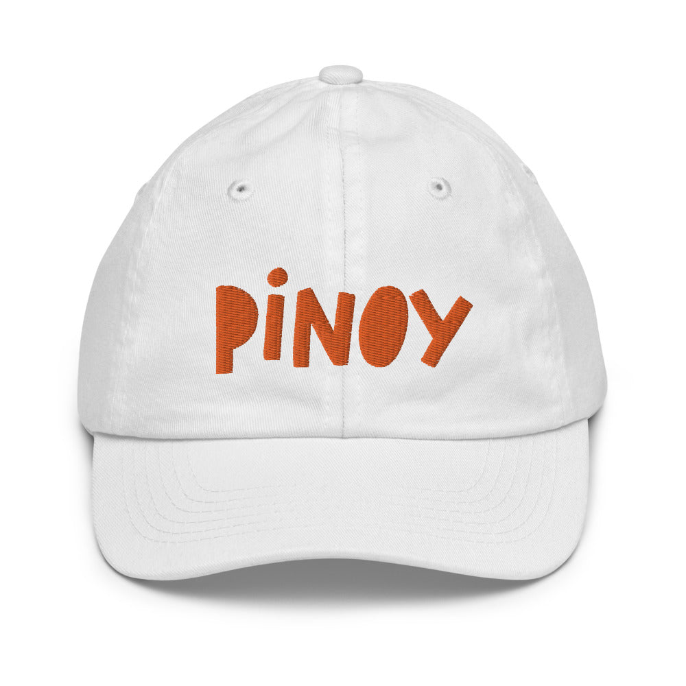 Filipino Youth Cap Pinoy Statement Embroidered Merch in color variant White