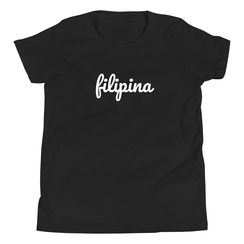 Filipino Kids/Youth Shirt Filipina Statement Merch in color variant Black