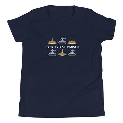 Filipino Kids/Youth Shirt Here To Eat Pancit! Pinoy Food Merch in color variant Navy