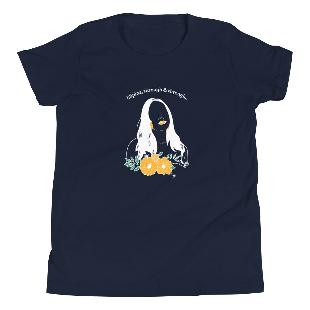 Filipina, Through & Through Statement T-Shirt For Pinoy Kids in color Navy.