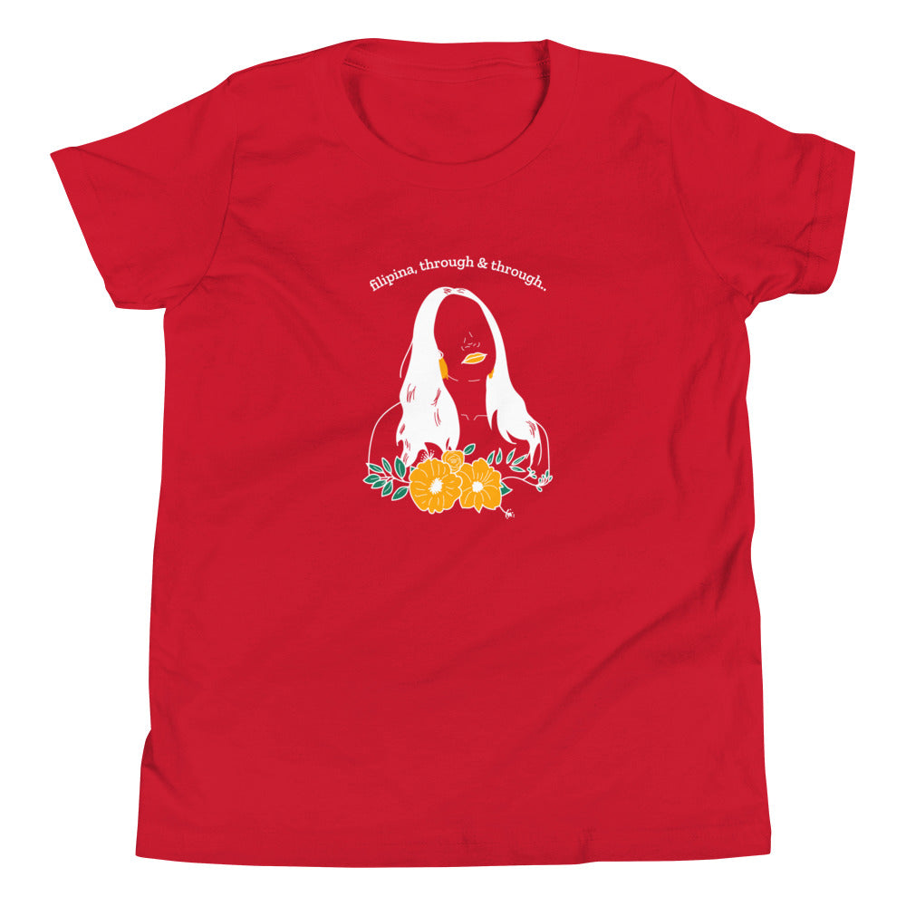 Filipina, Through & Through Statement T-Shirt For Pinoy Kids in color Red.